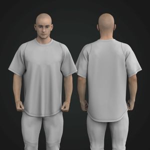 Mens Modified Set In Sleeve Oversized Scallop Bottom Tee Tech Pack
