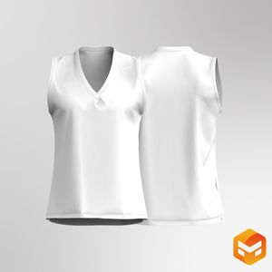 Mens Overlapping V-Shaped Neckline Relaxed Tank Top - 3D Garment