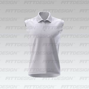Mens Overlapping V-Shaped Polo Collar Cap Sleeve Top Smart Mockup