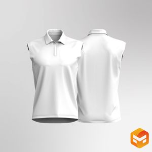 Mens Overlapping V-Shaped Polo Collar Sleeveless Top 3D Garment