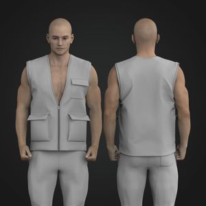 Mens Oversized Cargo Vest