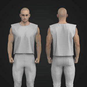 Mens Oversized Cropped Pump Cover Tank