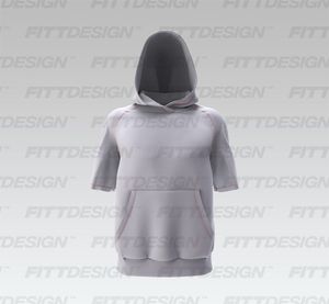 Mens Oversized Raglan Short Sleeve Banded Bottom Hoodie Smart Mockup