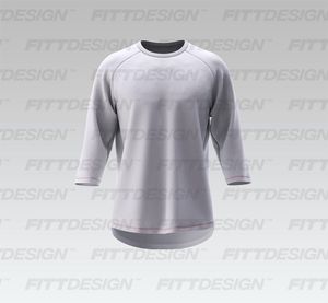 Mens Oversized Three Quarter Raglan Sleeve Scallop Bottom Tee Smart Mockup