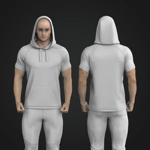 Mens Performance Raglan Short Sleeve Hoodie Tech Pack