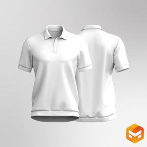 Mens Polo Collar Banded Hem Golf Tee 3D Garment
