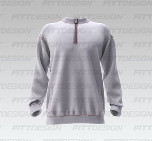 Mens Quarter Zip Drop Shoulder Oversized Sweater Smart Mockup