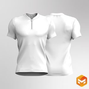 Mens Quarter Zip Mandarin Collar Golf Tee 3D Garment
