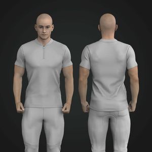 Mens Quarter Zip Mandarin Collar Golf Tee Tech Pack