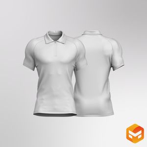 Mens Quarter Zip Polo Collar Golf Tee 3D Garment