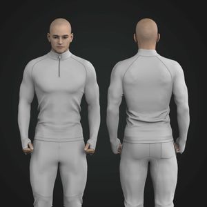 Mens Quarter Zip Raglan Runner Sleeve Fitted Tee Tech Pack