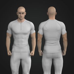 Mens Quarter Zip Short Sleeve Rashguard Tech Pack