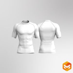 Mens Raglan Elbow Length Sleeve Rashguard 3D Garment