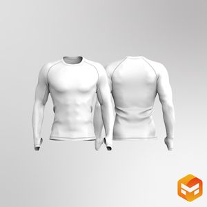 Mens Raglan Runner Sleeve Compression Tee 3D Garment