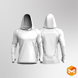 Mens Raglan Runner Sleeve Lightweight Hoodie 3D Garment