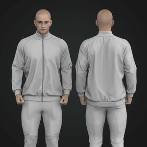 Mens Raglan Sleeve Full Zip Up Jacket