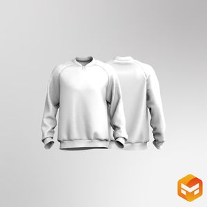 Mens Raglan Sleeve Oversized Sweatshirt 3D Garment