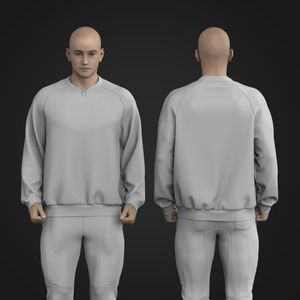 Mens Raglan Sleeve Oversized Sweatshirt Tech Pack