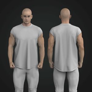 Mens Relaxed Cap Sleeve Scallop Bottom Tank Top Tech Pack