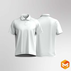 Mens Relaxed Polo Collar Raglan Sleeve Golf Tee 3D Garment
