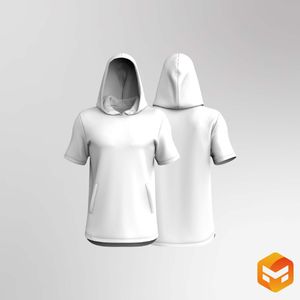 Mens Relaxed Raglan Short Sleeve Hoodie 3D Garment
