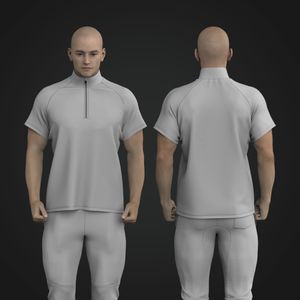 Mens Relaxed Short Sleeve Quarter Zip Tee Tech Pack
