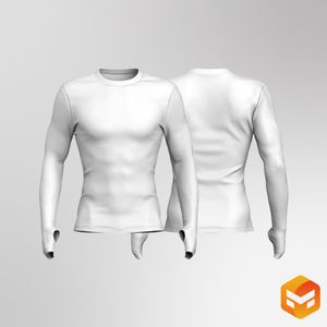 Mens Runner Sleeve Set In Compression Tee - 3D Garment