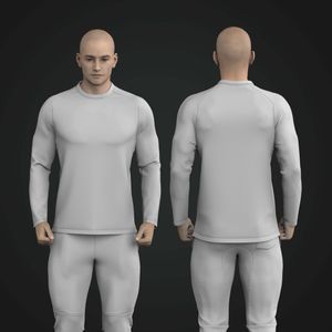Mens Saddle Long Sleeve Stepped Hem Tee Tech Pack
