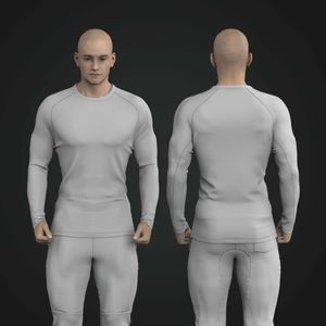 Mens Saddle Sleeve Crew Neck Compression Tee