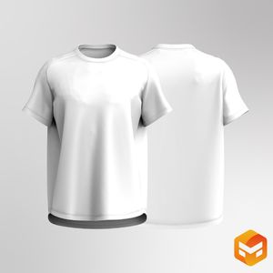 Mens Saddle Sleeve Oversized Scallop Bottom Tee 3D Garment