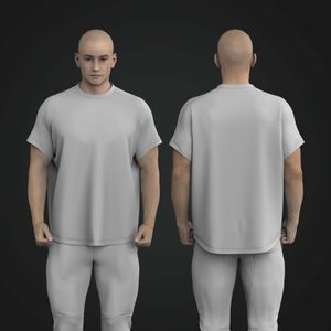 Mens Saddle Sleeve Oversized Scallop Bottom Tee Tech Pack