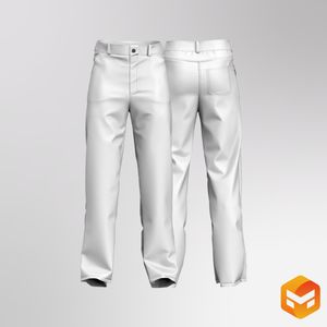 Mens Tailored Straight Cut Pants 3D Garment