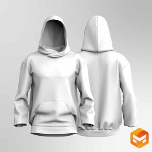 Mens Teddy Faux Shearling Kangaroo Pocket Cross Over Hoodie - 3D Garment