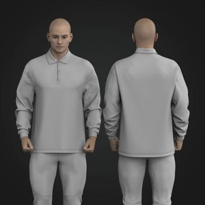 Mens Turn Down Lapel Collar Drop Shoulder Oversized Sweater
