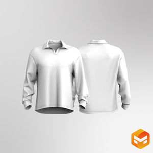 Mens Turn Down Lapel Collar Oversized Drop Shoulder Sweater 3D Garment