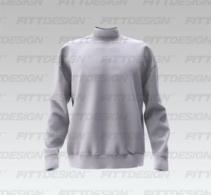 Mens Turtle Neck Drop Shoulder Oversized Sweater Smart Mockup