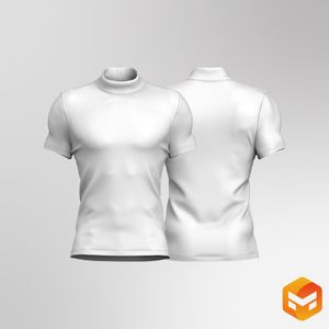 Mens Turtle Neck Set In Short Sleeve Tee 3D Garment