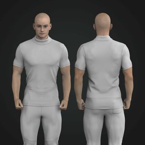 Mens Turtle Neck Set In Short Sleeve Tee Tech Pack