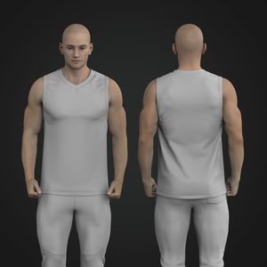 Mens V-Shaped Neckline Basketball Jersey Tank Top Tech Pack