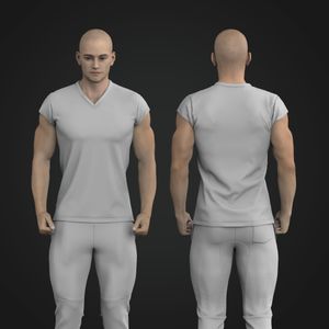 Mens V-Shaped Neckline Cap Sleeve Performance Tee Tech Pack
