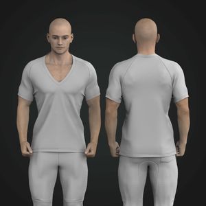 Mens V-Shaped Neckline Raglan Short Sleeve Tee Tech Pack