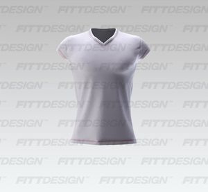Mens V-Shaped Neckline Scallop Bottom Performance Tee Smart Mockup