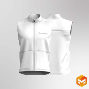 Mens Zip Up Scrub Vest 3D Garment