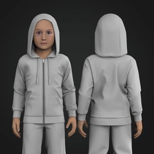 Boys Set In Sleeve Full Zip Hoodie