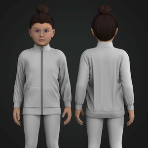 Girls Cadet Collar Zip Up Jacket
