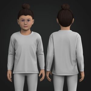 Girls Drop Shoulder Long Sleeve Tee