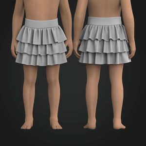 Girls Ruffled Layered Skirt
