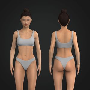 Ladies 2 Piece High Cut Bikini Set