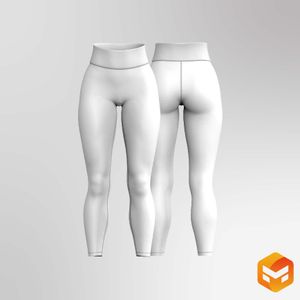 Ladies 27.50 Inch Inseam High Waisted Leggings - 3D Garment