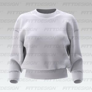 Ladies 3/4 Sleeve Drop Shoulder Crew Neck Sweater Smart Mockup